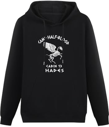 Besiege Cabin 13 Camp Half Blood Skeleton Hades Percy Jackson Olympians Boy Hoodies Pullover Hoody Black Sweatershirt S