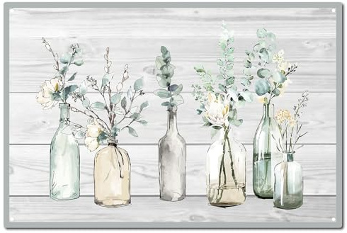 CREATCABIN Letrero de metal vintage de estaño retro para decoración de pared, placa de hierro, letrero de hierro para colgar en baño, sala de estar, hogar, cafetería, restaurante, regalo decorativo