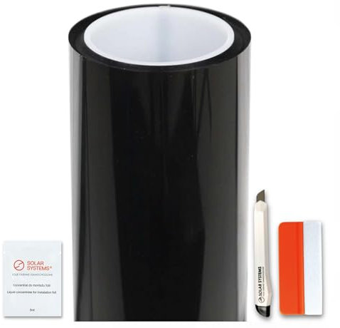 Solar Systems Panthera Scheibentönungsfolie 275c - Tönungsfolie für Auto Scheiben mit Montagesatz - Sonnenschutz Auto 75% Schwarz 50x450cm