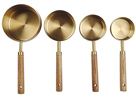 Gathukila Measuring Spoons Set Wood Handle Stainless Steel Measuring Scoop Baking Tool Kit Kitchen Accessories 1