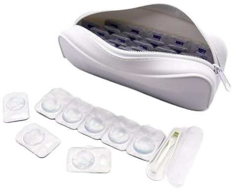 VORDRASSIL P-40 daily contact lens organizer, daily contact lens travel case, Disposable Contact Lens Dispenser, Premium Quality, Water-Resistant Silicone Case for All Brands Daily Lens.