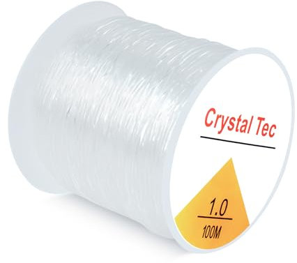 SUTOUG 1 mm di filo elastico per bracciali, 100 metri di cristallo elastico per bracciali, perline, gioielli, fai da te, bracciali, collane