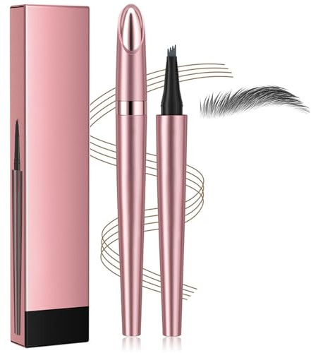 Lápiz de cejas 3D impermeable de microblading, lápiz mágico de cejas mejorado, definición natural de cejas de larga duración, lápiz de cejas de punta de precisión para resultados de maquillaje(Gris)