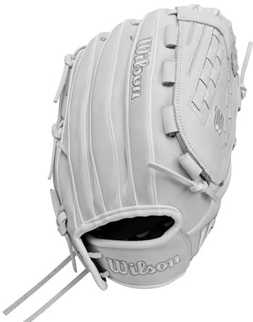 Wilson Herbst 2024 A1000® V125 Outfield Fastpitch Softball-Handschuh, Weiß/Grau, Rechtshänder