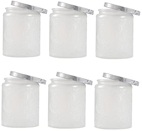 SEWACC Lot de 6 Pots à Bougie en Verre Étoilé Récipients DIY pour Transparent Résistants pour Décorations de Fête Fabrication de Bougies