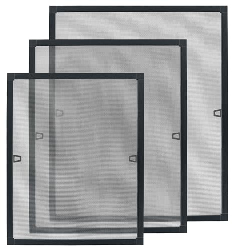 Suusolny Insektenschutz Fenster mit Alurahmen Fliegengitter Fliegenschutz Mückengitter Fenster Moskitonetz - 100x120cm - Anthrazit