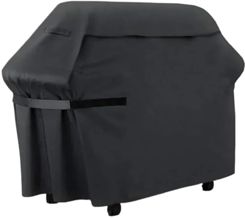 RUWLFE Bbq Cover Heavy Duty BBQ Grill Cover For Outdoor Grill Waterproof Weather Resistant Fade Resistant With Straps Gas Grill Cover(Black,100x60x150cm)