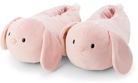 NICI-mymochi 62351 Pantofole in Peluche per Bambini e Adulti, Motivo Coniglio Pibu, Calde e con Suola Antiscivolo, Numero 40-43, Rosa, Colore, 40/43 EU