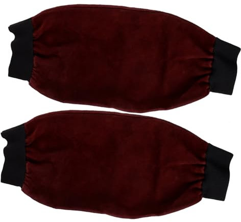 DIYEAH Manguitos de Soldadura de Piel de Vaca Resistentes al Calor y Flame Resistant Banda Elástica para Protección de Brazo, Transpirables Ideales para Camping y Parrilladas