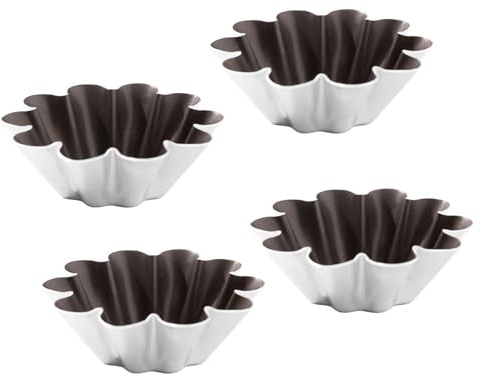 Xuancai 4 moldes pequeños de aluminio para magdalenas, magdalenas, galletas, huevos, tartas, moldes de aluminio para hornear