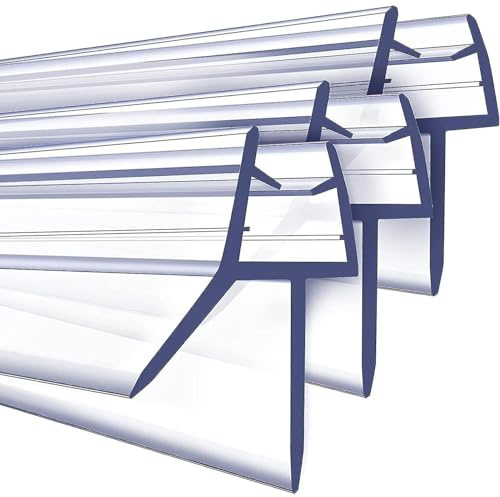 3 Pack 70CM/27.56 Frameless Shower Door Bottom Seal PVC Shower Seal Strip Fit 6-12mm Glass Door Stop Shower Leaks (3/8-inch)