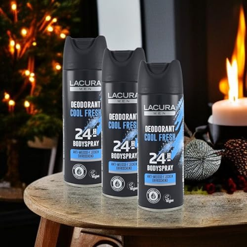Deodorante spray per il corpo Cool Fresh (3 x 200 ml) | confezione da 3 deodorante spray per uomini | protezione 24 ore | formula anti-macchie bianche | Deodorante vegano senza microplastica
