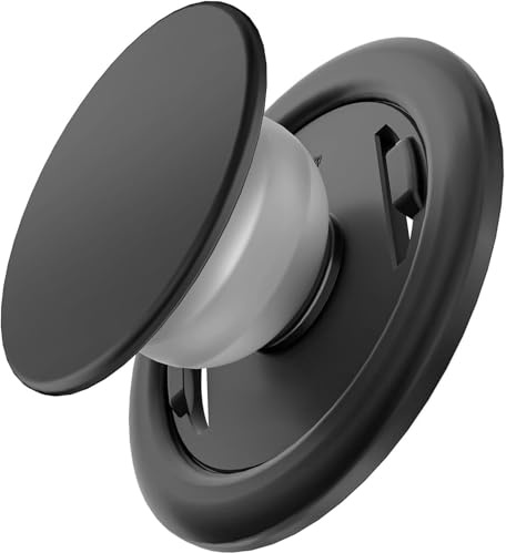 Phone Grip for MagSafe, Magnetic Stand for iPhone MagSafe Cases, One Finger Pop and Snap, Removable for Wireless Charging, Black