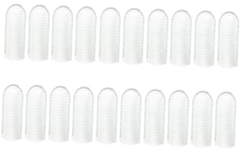 Toyvian 50Pcs Professional Pet Dental Finger Wipes for Dogs and Cats Skin-Friendly Tooth Cleaning Breath Freshening Convenient Flexible Pet Oral Care Accessory