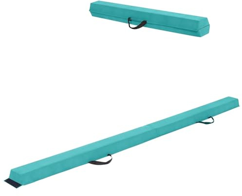 Barra de Equilibrio de Gimnasia FFitness para el hogar, Barra de Equilibrio Plegable portátil, Antideslizante para Entrenamiento de Gimnasia en el Suelo para Adultos y niños (Verde)