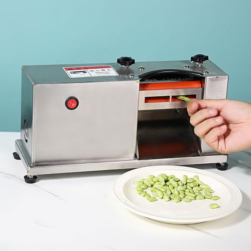 Sbucciatore elettrico commerciale per fagioli, sgusciatore automatico in acciaio inossidabile con regolazione telescopica per sbucciare rapidamente edamame, fave e piselli