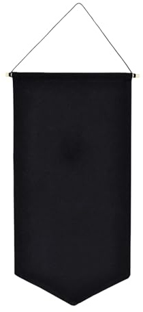 NZVQH 1 Piece Black Canvas Pin Display Banner, Wall Hanging Badge Organizer Cloth for Buttons Patches, Glitter Earring Storage Holder, Brooch Collection Board, 22 x 43 cm