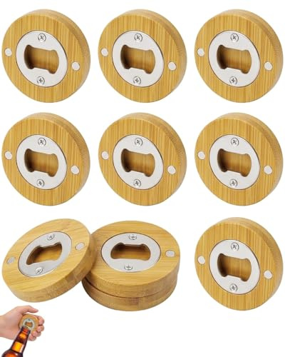 MenYiYDS 10 piezas Abrebotellas, abre botes tarros, Abridor Cerveza,Botellas Engrosado Y No Resquebrajable, De Acero Inoxidable, Con Imán, abridor personalizado (6 cm de diámetro)