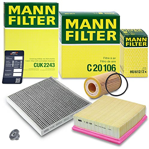 MANN-FILTER Inspektionspaket Filterset 1x Ölfilter, 1x Luftfilter, 1x Innenraumfilter (Aktivkohlefilter), 1x Ölablassschraube Kompatibel mit OPEL CORSA D (S07)