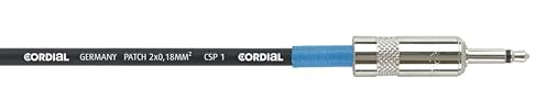 Cordial CPI 0.15 ZZ Patch Cable [3.5mm Jack] 150mm (Black/Blue) - Cavo patch stereo