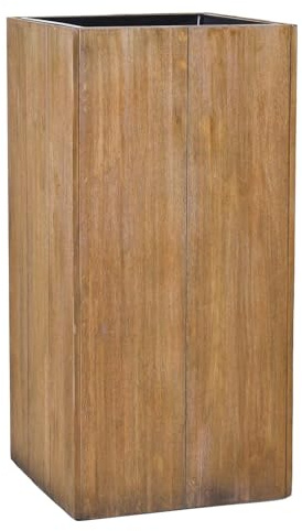VIVANNO Pflanzkübel Blumenkübel Säule Holz Block Braun - 90x43x43