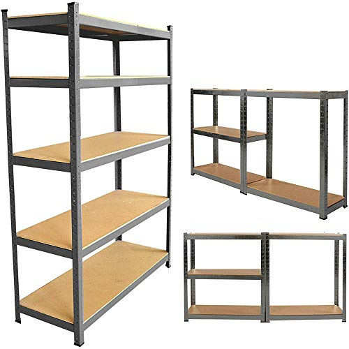 Lagerregal Schwerlastregal Verzinkter Steckregal Werkstattregal Metallregal Kellerregal Ordnerregal Garagenregal Regal Büroregal 180x90x40cm Bis 875kg Tragkraft