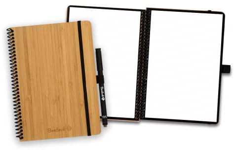 BAMBOOK Classic Notizbuch - Bambus-Holz Hardcover - A5 - Gepunktet, Wiederverwendbares Notizbuch, Notizblock, Reusable Notebook