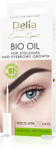 Delia Cosmetics – Ekologisk ögonbryn och ögonfransolja – vegansk balsam – förlängda, förtjockade, komprimerade, välvårdade ögonbryn och ögonfransar – accelererar tillväxten – naturlig booster – 7 ml