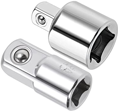 sourcing map 1/4 (F) to 3/8(M) & 3/8 (F) to 1/4(M) Socket Adapter Set of 2 Pcs, Female to Male, Cr-V Steel