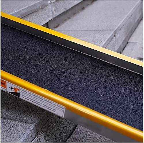 CAZARU rutschfeste Rollstuhlrampe, Mobilitätsschwellenrampe für Haustreppen, Treppen, Türen, Roller, tragbare, leichte Handicap-Rampe aus Aluminium (Size : 100cm(3ft))
