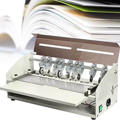 LINTAIZUO Machine Plieuse Electrique, Machine de Rainage Electrique Plieuses à Papier 3 en 1 Creasing Machine, Coupeur De Papier Raineur Scorer Perforator Cutter, avec Règle D'échelle,220V