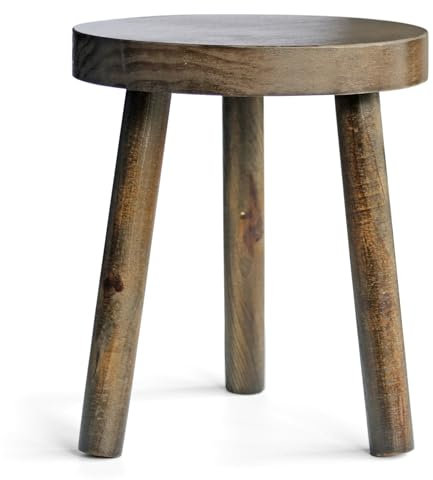 Eden Creations Wooden Stool - Ideal Plant Table, Side Table for Living Room, Indoor Plant Stand, Small Bedside or Bathroom table, Mini Table (35cm)