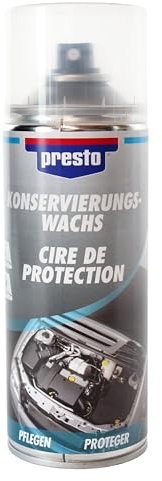 Presto cera conservante 400 ml, protezione motore, spray protettivo, antiruggine, conservazione del vano motore, protezione a lungo termine contro la corrosione