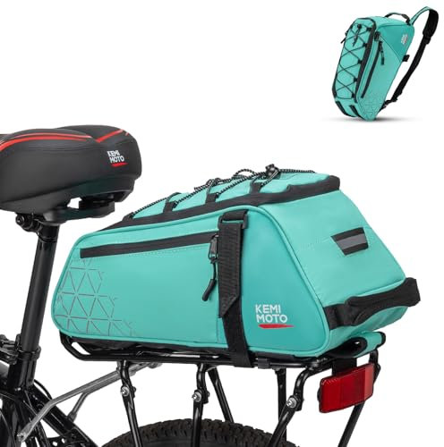 KEMIMOTO 2 IN 1 Gepäckträgertasche, 8L & Wasserabweisende Fahrradtaschen für Gepäckträger, Mehrere Fächer, mit Tragegriff und Schultergurt, Fahrrad Taschen hinten