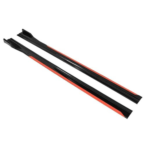 Seitenschweller 2,2 M/86,6 Zoll Universal Für VW Für Golf Für Polo Auto Seite Rock Winglet Splitter Lip Seite Spoiler Winglet Diffuser(Black and Red)