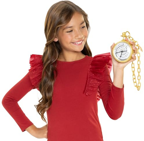 Disney Descendants The Rise of Red- Reise-Taschenuhr, goldene Taschenuhr, interaktives Spielen, Sounds und Sätze, inklusive Batterien, für Kinder ab 3 Jahren