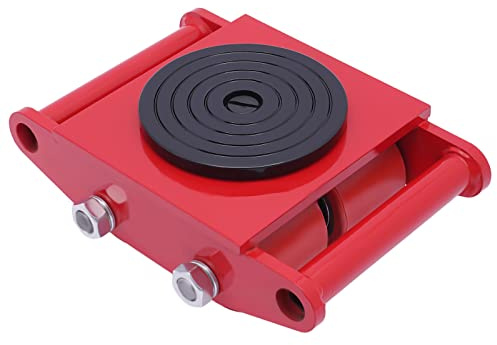 Susoso Machine Transport Skate, 360° Drehung Schwerlastrollen Transportfahrwerk Schlittschuhe Maximale Belastung 6T Mühelosen Verschieben Rot