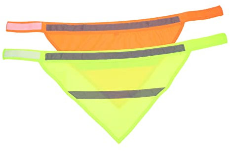 BESPORTBLE 2stücke Reflektierendes Hundebandana Leuchtendes Haustier-dreieckstuch Mit Klettband Atmungsaktiv Sicher Für Nachtspaziergänge Camping Mittelgroße Und Große Hunde