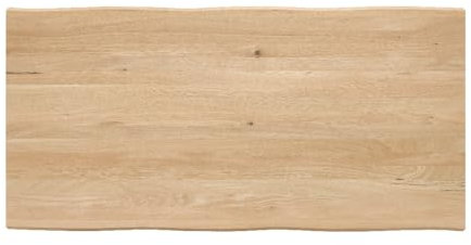 iWerk® – Tischplatte aus Eiche 160 x 80 cm | Massiv & Rustikal | Echtholz-Tischplatte für individuelle Zwecke – geeignet als Schreibtisch oder Esstisch | DIY-Tisch (Kante Live Edge)