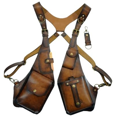Dickly Leder Fanny Pack Gürteltasche für Frauen und Männer, Outdoor Holster Pouch Taschen Handytasche Unterarm wasserdicht Umhängetasche Crossbody Geldgürtel für Reisen Camping Wandern, Stil b