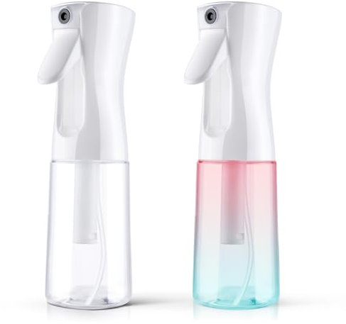 LOPHE Salon Hair Mister,Spray Bottles 2-Pack, Continuous Fine Mist Water Spray Bottle for Curly Hair & Styling,200ml Empty Plastic Sprayer for Cleaning, Plants, Household Use, Leak-Proof