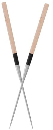 Ciieeo 2piezas Palillos De Bolas De Japonesas Largos De Acero Inoxidable Con Mango De Madera Herramientas De Chef Para Sushi y Sashimi Para Cocinar Casa