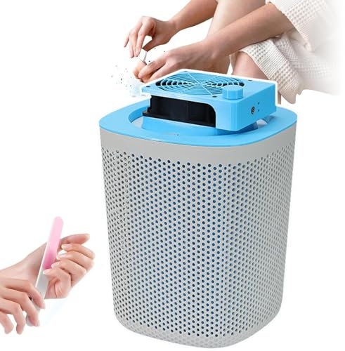 Soflightmok 40w Aspirateur à Ongles Professionnel De Table pour PéDicure Et Manucure,Ventilateur à PoussièRe Amovible pour Aspirateur à Ongles à 3600rpm avec Seau à Cartouche Filtrante,Blue