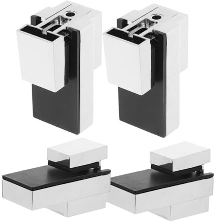 HOUDERCO 4 Stück Glasregalklemmen aus Zinklegierung für Badezimmer und Küche Platzsparende Glasbefestigung mit Exzellentem Griff und Elegantem Design