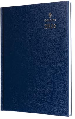 Collins - Skrivbord - 2026 12 månaders kalender årsplanerare, veckodagbok, A4 hårt omslag - Blå (40,60-26)