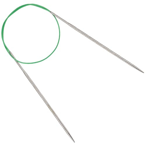 Reessy 3.25 mm Circular Knitting Needles 60 cm Long, Metal Circular Needles | Stainless Steel Round Knitting Needle with Flexible Cable, Round Needles with Size Marked, Circular Knitting Pins for Kniting