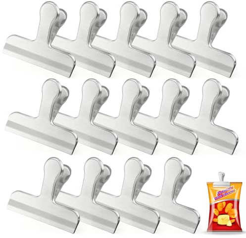 Lot de 14 pinces de fermeture en acier inoxydable de 76 mm