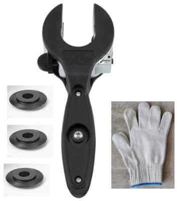 Coupe-tube à cliquet robuste - Outil de coupe de tuyaux en métal de 8 mm à 29 mm avec 3 cliquets et gants