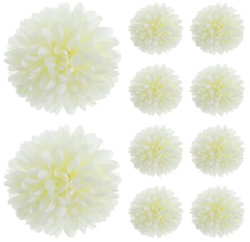 OATIPHO 50pcs Artificial White Chrysanthemum Flowers, Faux Flower Decorations for Wedding And Party, Silk Floral Accents
