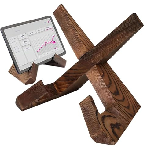 Supporto per Ricettario | Rack Regolabile in Legno Rustico,Supporto per Tablet Ricette Riviste,per Ricettari, Ricette, Foto, Riviste, Dischi, Musica, Casa, Piano di Lavoro, Scrivania,